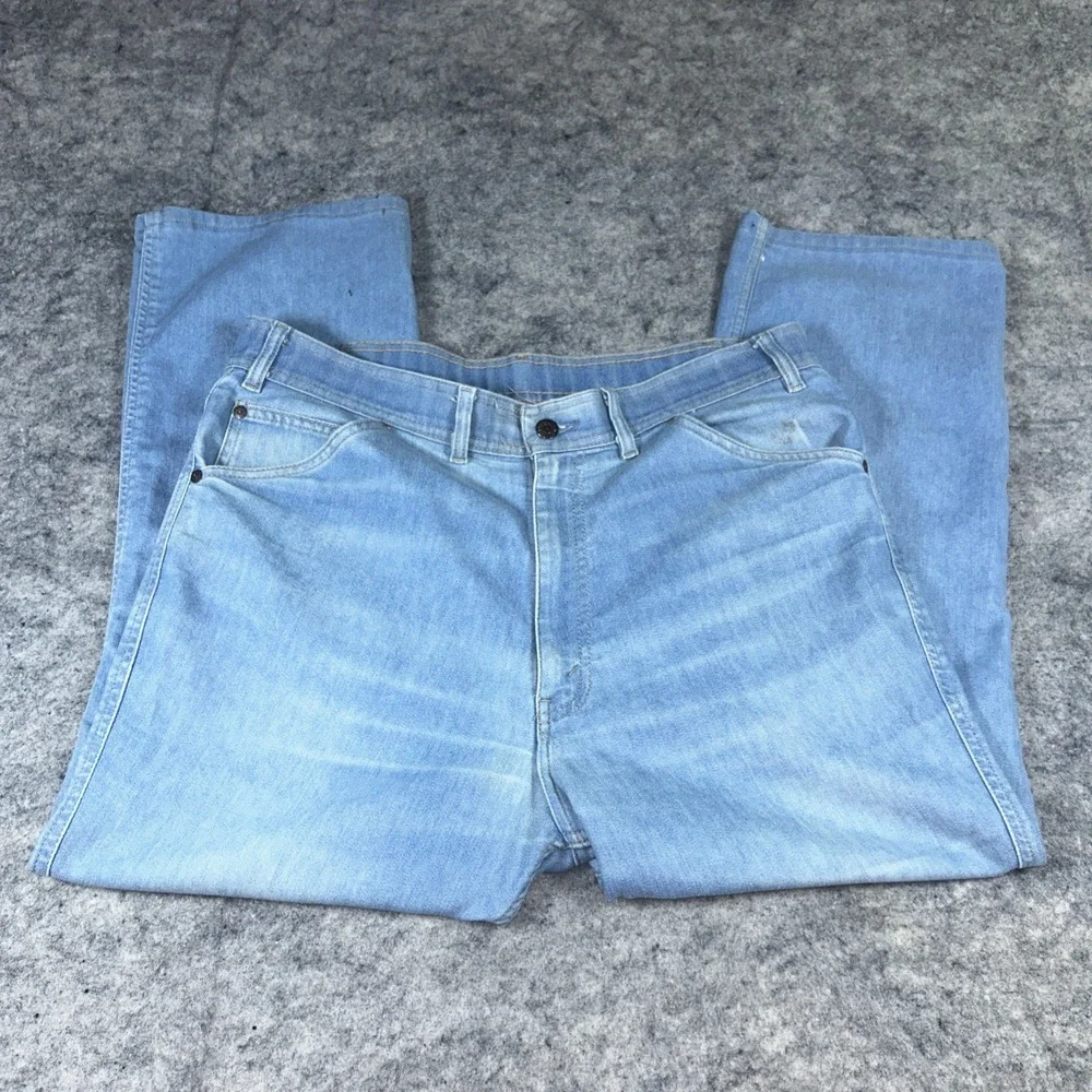 Vintage Levis Skosh More Room Jeans Mens 38x32 Chambray Trousers Pant Orange Tab